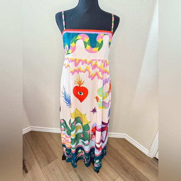 Women Spaghetti Strap colorful Maxi Dress A Line Swing L - Picture 4 of 13